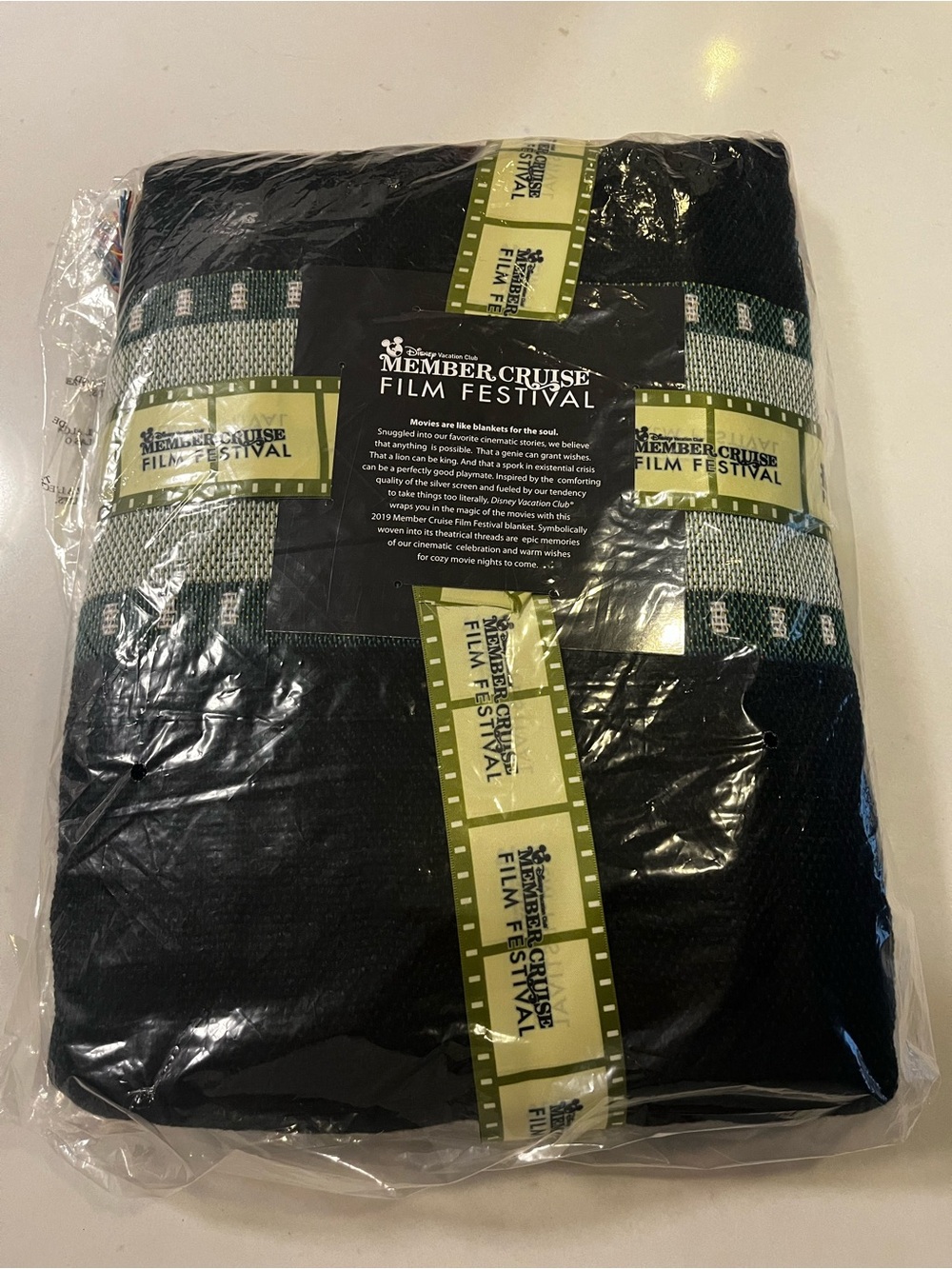 Disney Cruise Line Member Cruise Film Festival Throw Blanket - Navy & Green NWT